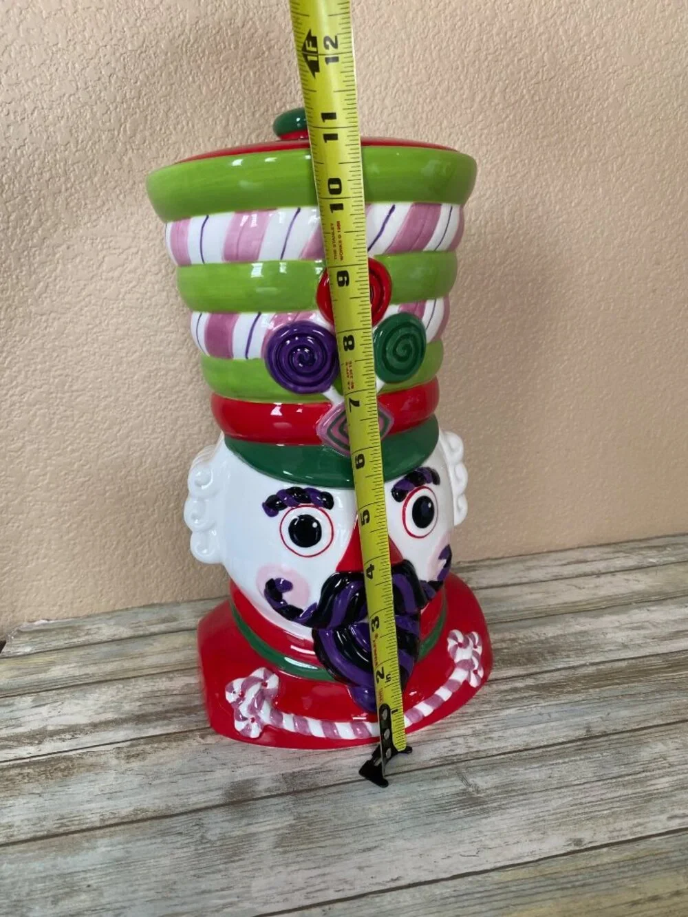 One Hundred 80 Degrees Candy Theme Nutcracker Cookie Jar Ceramic Christmas 12